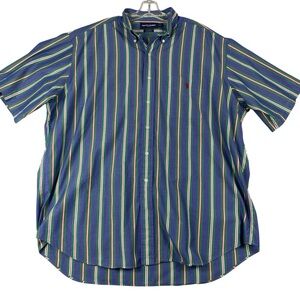 Men's Ralph Lauren Golf Tilden Style‎ Striped Short Sleeve Button Down XL 0020